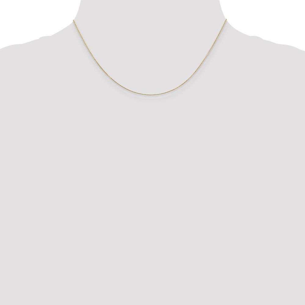 14K .8mm Diamond-cut Round Open Link Cable with Lobster Clasp Chain