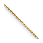 14K .8mm Diamond-cut Round Open Link Cable with Lobster Clasp Chain