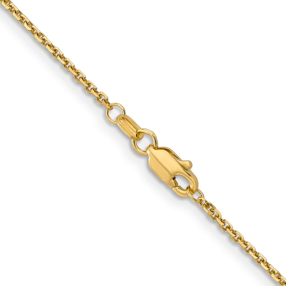 14K 1.4mm Diamond-cut Round Open Link Cable with Lobster Clasp Chain