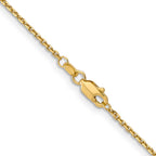 14K 1.4mm Diamond-cut Round Open Link Cable with Lobster Clasp Chain