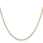 14K 1.8mm Diamond-cut Round Open Link Cable with Lobster Clasp Chain