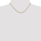14K 2.2mm Diamond-cut Round Open Link Cable with Lobster Clasp Chain