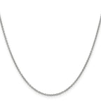 14K White Gold 1.4mm Round Open Wide Link Cable with Lobster Clasp Chain