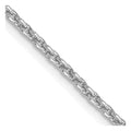 14K White Gold 2mm Round Open Link Cable with Lobster Clasp Chain