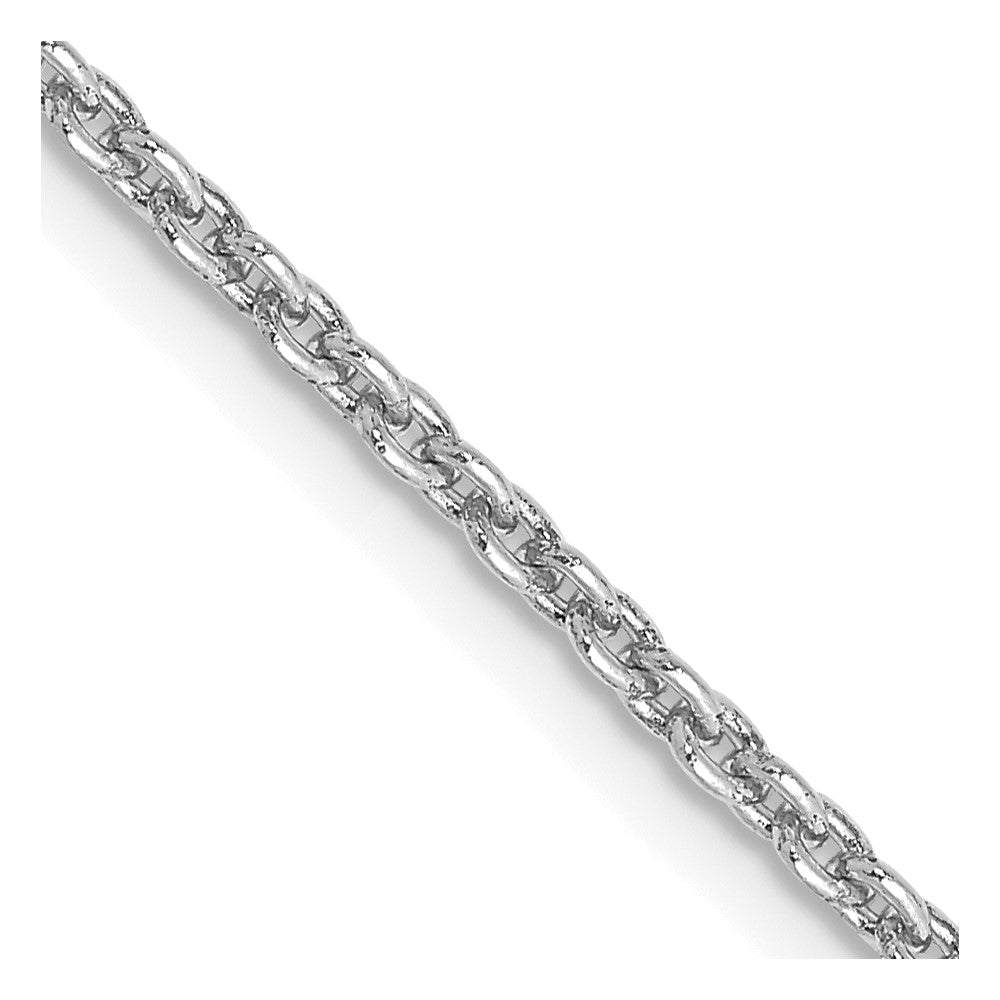 14K White Gold 2mm Round Open Link Cable with Lobster Clasp Chain
