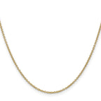 14K 1.4mm Round Open Wide Link Cable with Lobster Clasp Chain
