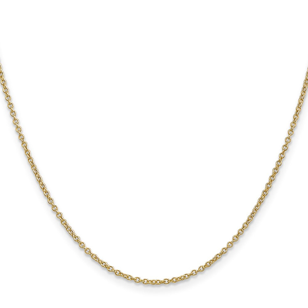 14K 1.4mm Round Open Wide Link Cable with Lobster Clasp Chain