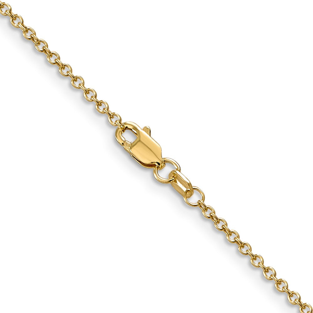 14K 1.4mm Round Open Wide Link Cable with Lobster Clasp Chain