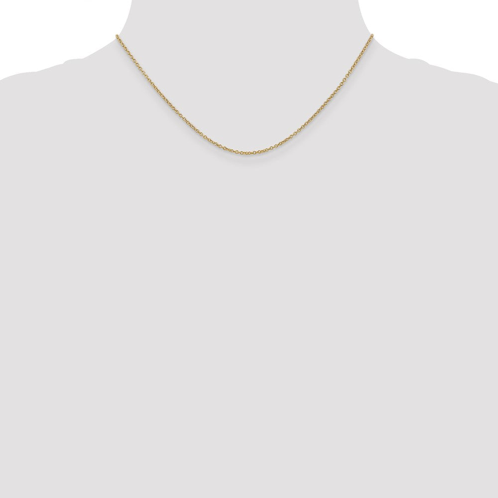 14K 1.4mm Round Open Wide Link Cable with Lobster Clasp Chain