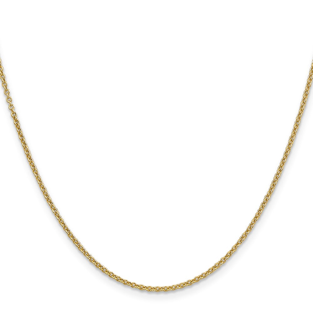 14K 1.6mm Round Open Link Cable with Lobster Clasp Chain