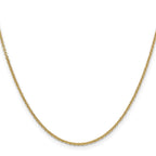 14K 1.6mm Round Open Link Cable with Lobster Clasp Chain
