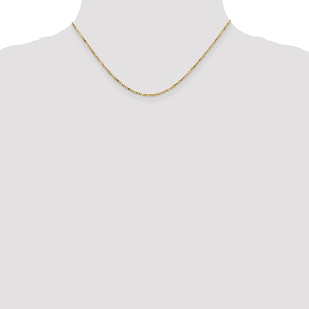 14K 1.6mm Round Open Link Cable with Lobster Clasp Chain