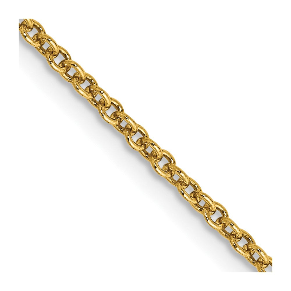 14K 1.6mm Round Open Link Cable with Lobster Clasp Chain
