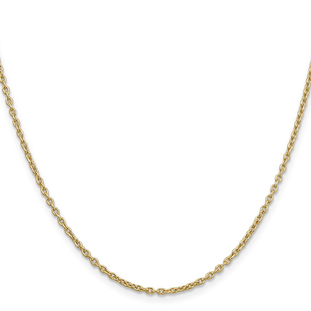 14K 2mm Round Open Link Cable with Lobster Clasp Chain
