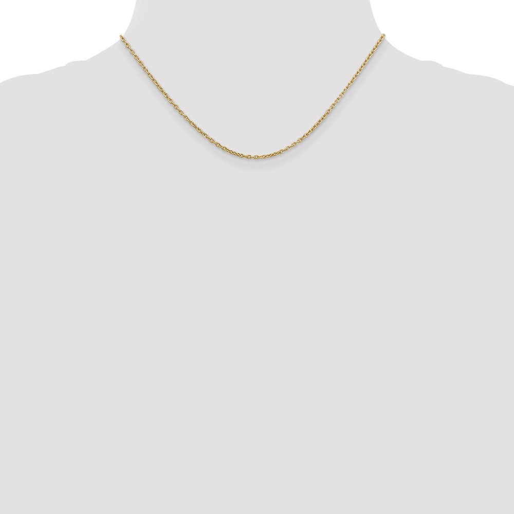 14K 2mm Round Open Link Cable with Lobster Clasp Chain
