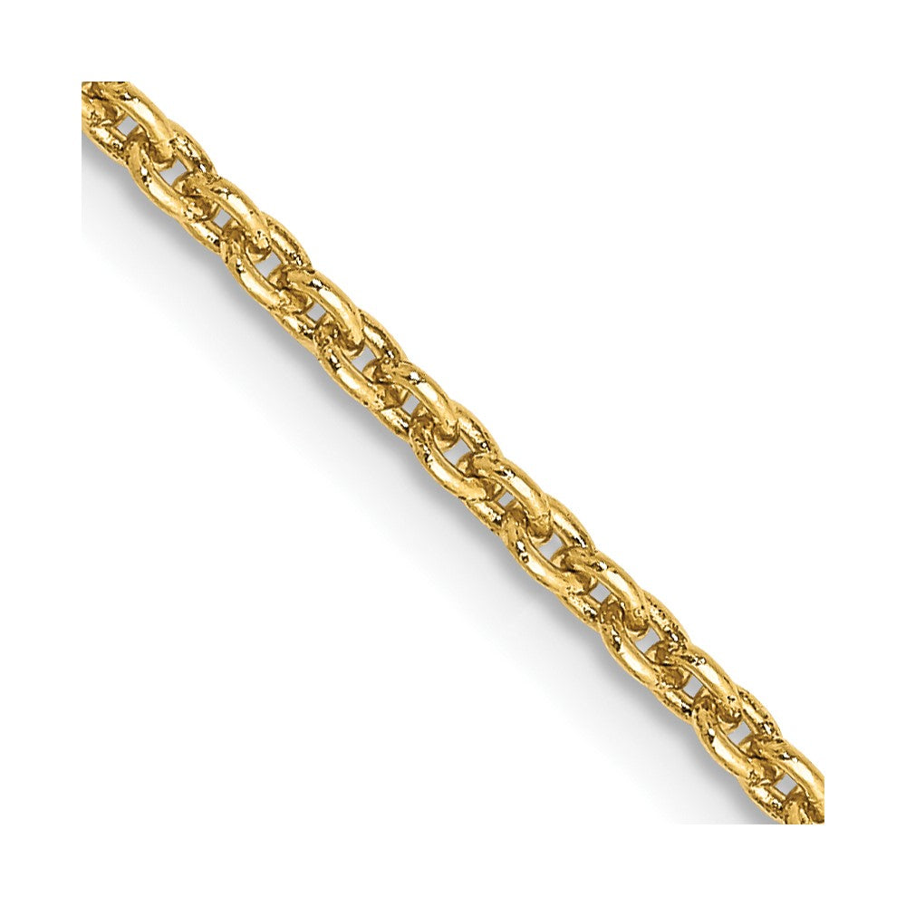 14K 2mm Round Open Link Cable with Lobster Clasp Chain