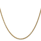 14K 2.4mm Round Open Link Cable with Lobster Clasp Chain