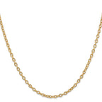 14K 3.2mm Round Open Link Cable with Lobster Clasp Chain