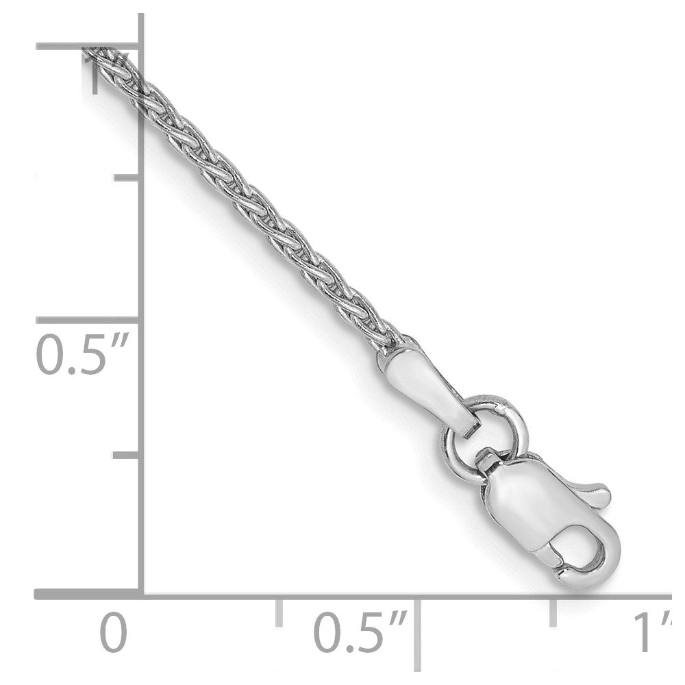 14K White Gold 1.5mm Parisian Wheat with Lobster Clasp Anklet