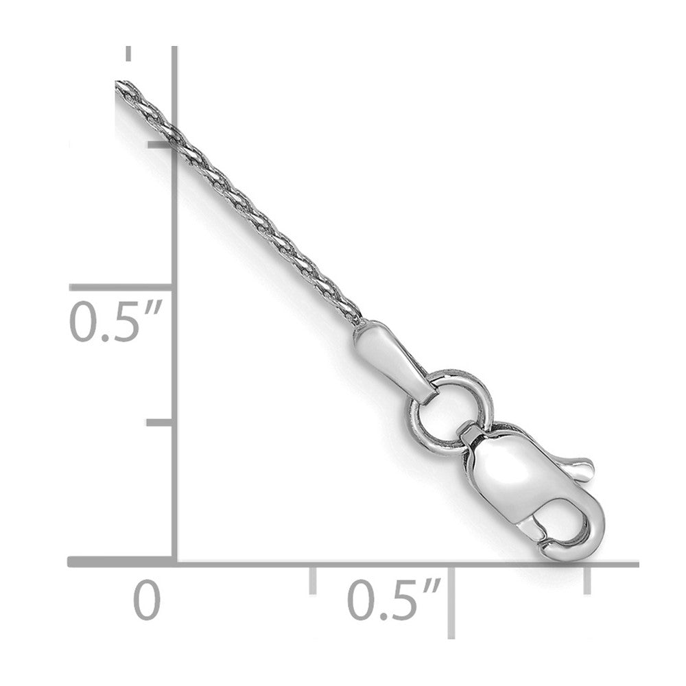 14K White Gold .8mm Diamond-cut Parisian Wheat with Lobster Clasp Bracelet