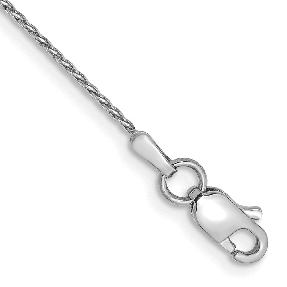 14K White Gold .8mm Diamond-cut Parisian Wheat with Lobster Clasp Bracelet