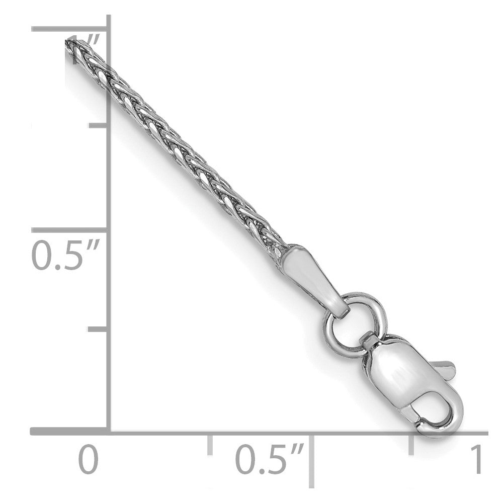 14K White Gold 1.5mm Diamond-cut Parisian Wheat with Lobster Clasp Bracelet