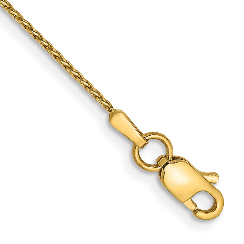 14K .8mm Diamond-cut Parisian Wheat with Lobster Clasp Anklet