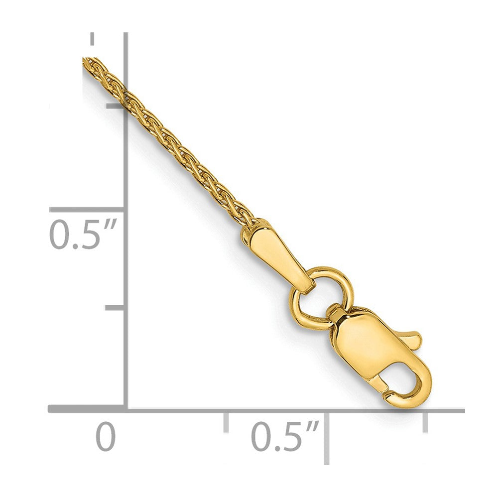14K 1mm Diamond-cut Parisian Wheat with Lobster Clasp Anklet