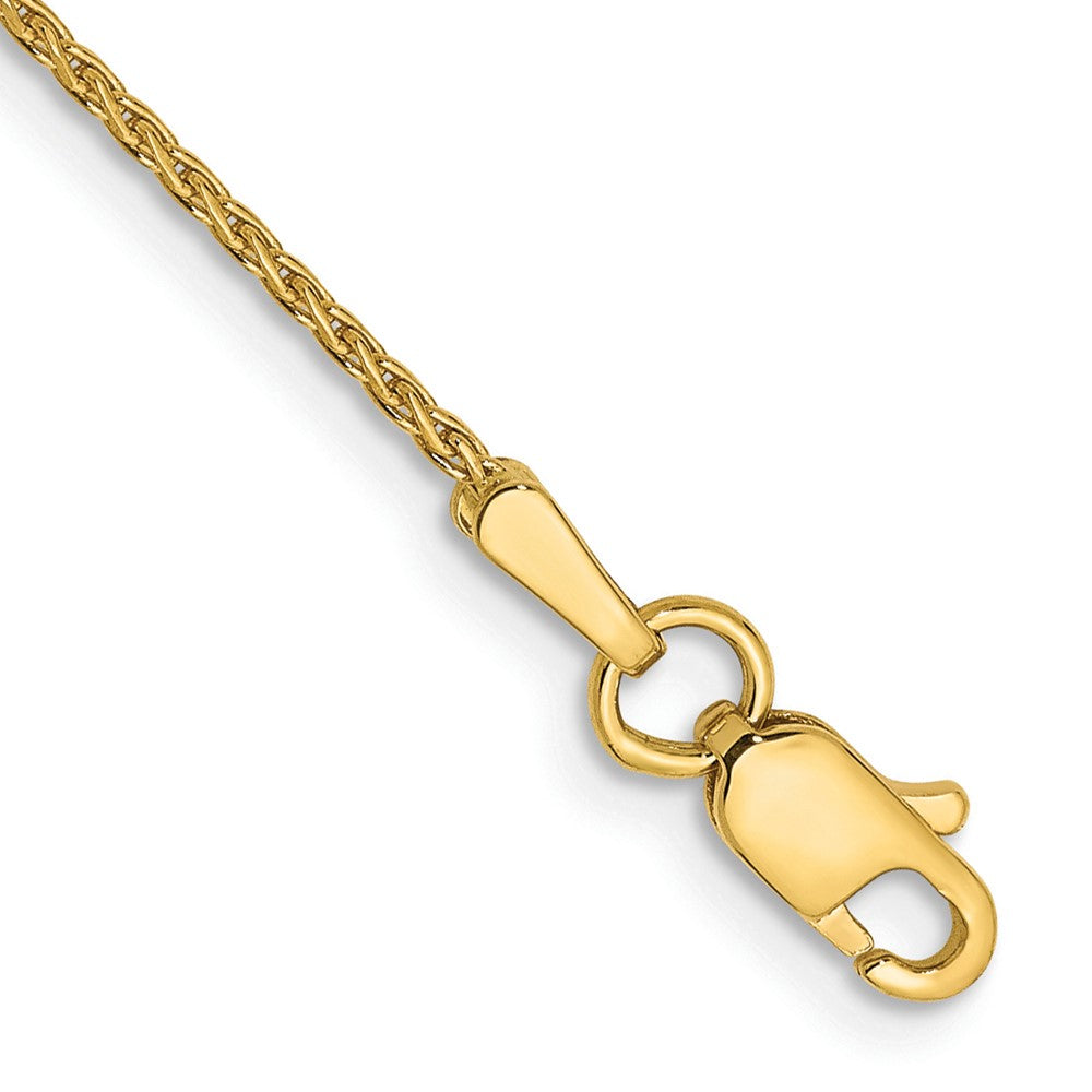 14K 1mm Diamond-cut Parisian Wheat with Lobster Clasp Anklet