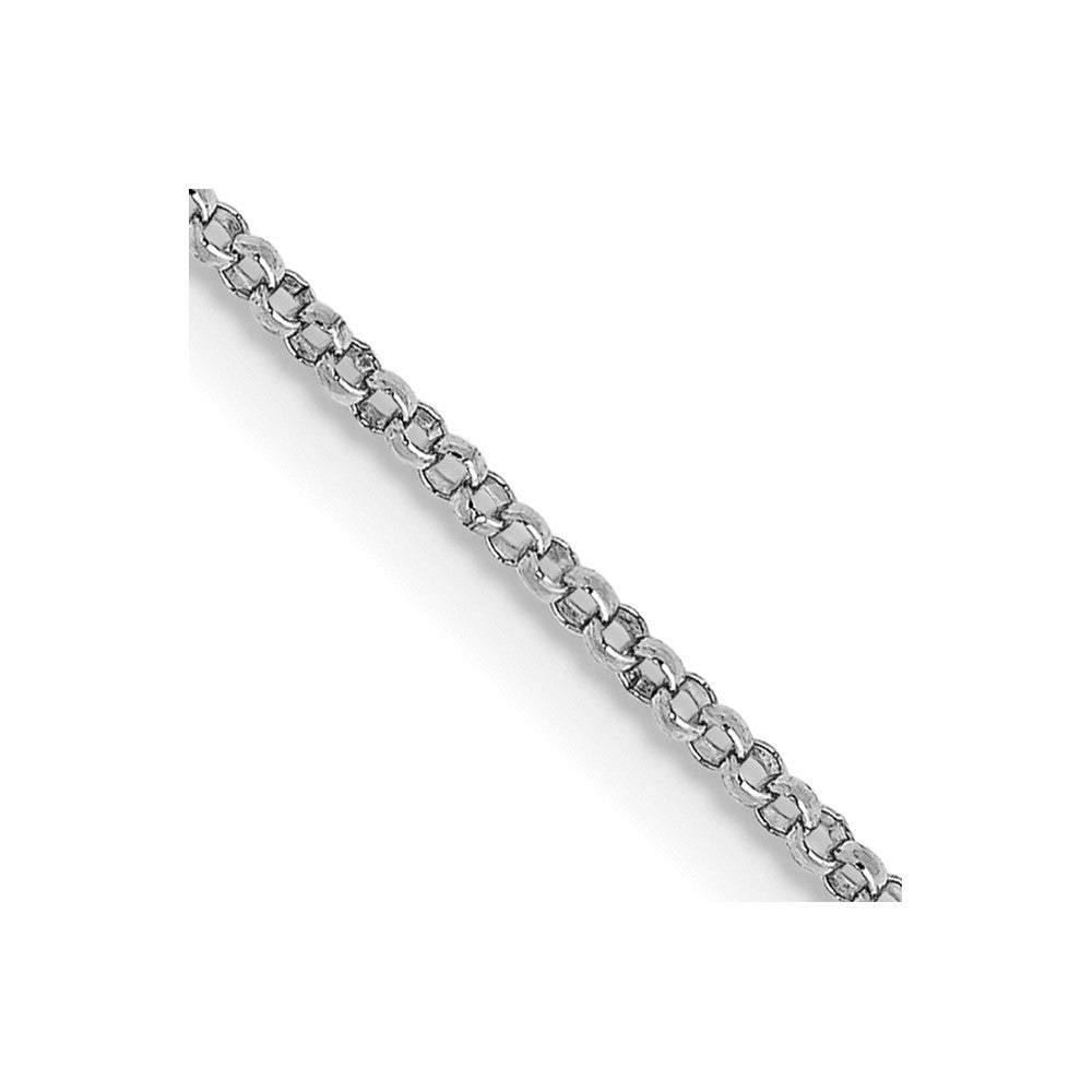 14K White Gold 1.15mm Rolo with Lobster Clasp Pendant Chain