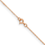 14K Rose Gold .5mm Baby Rope with Spring Ring Clasp Chain
