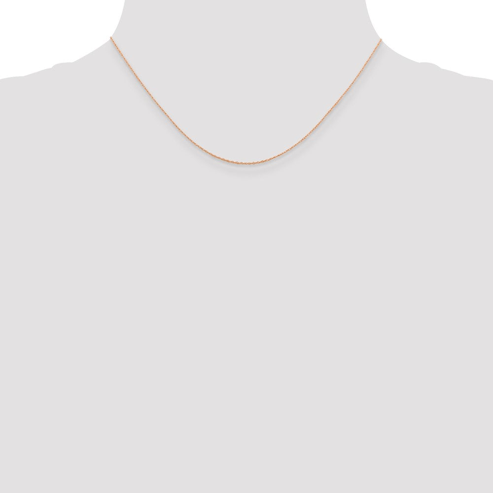 14K Rose Gold .5mm Baby Rope with Spring Ring Clasp Chain