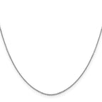 14K White Gold .9mm Diamond-cut Round Open Link Cable with Lobster Clasp Chain