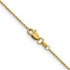 14K .9mm Diamond-cut Round Open Link Cable with Lobster Clasp Chain