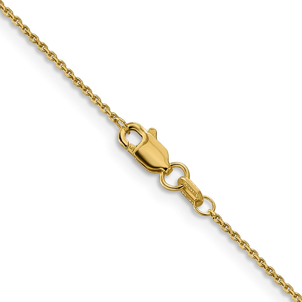14K .9mm Diamond-cut Round Open Link Cable with Lobster Clasp Chain