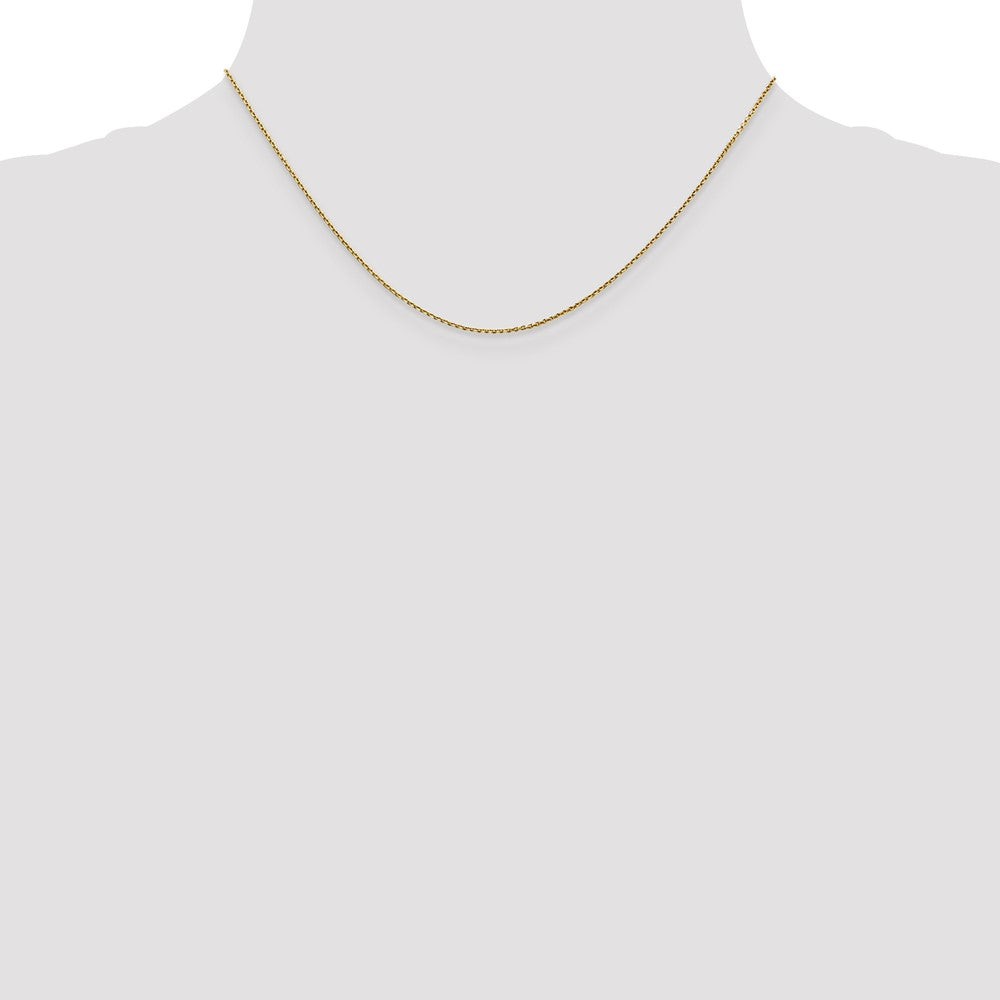 14K .9mm Diamond-cut Round Open Link Cable with Lobster Clasp Chain