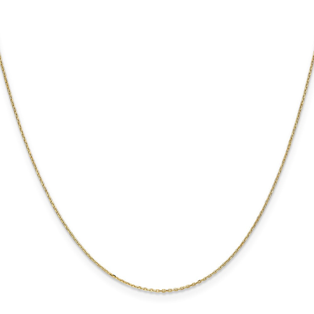 14K .8mm Diamond-cut Cable with Spring Ring Clasp Chain