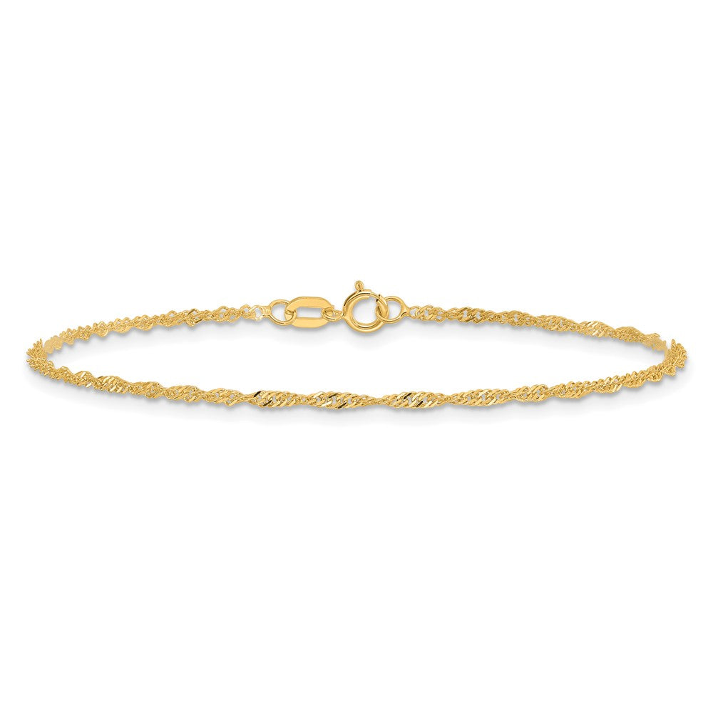 14K 1.40mm Singapore with Spring Ring Clasp Chain