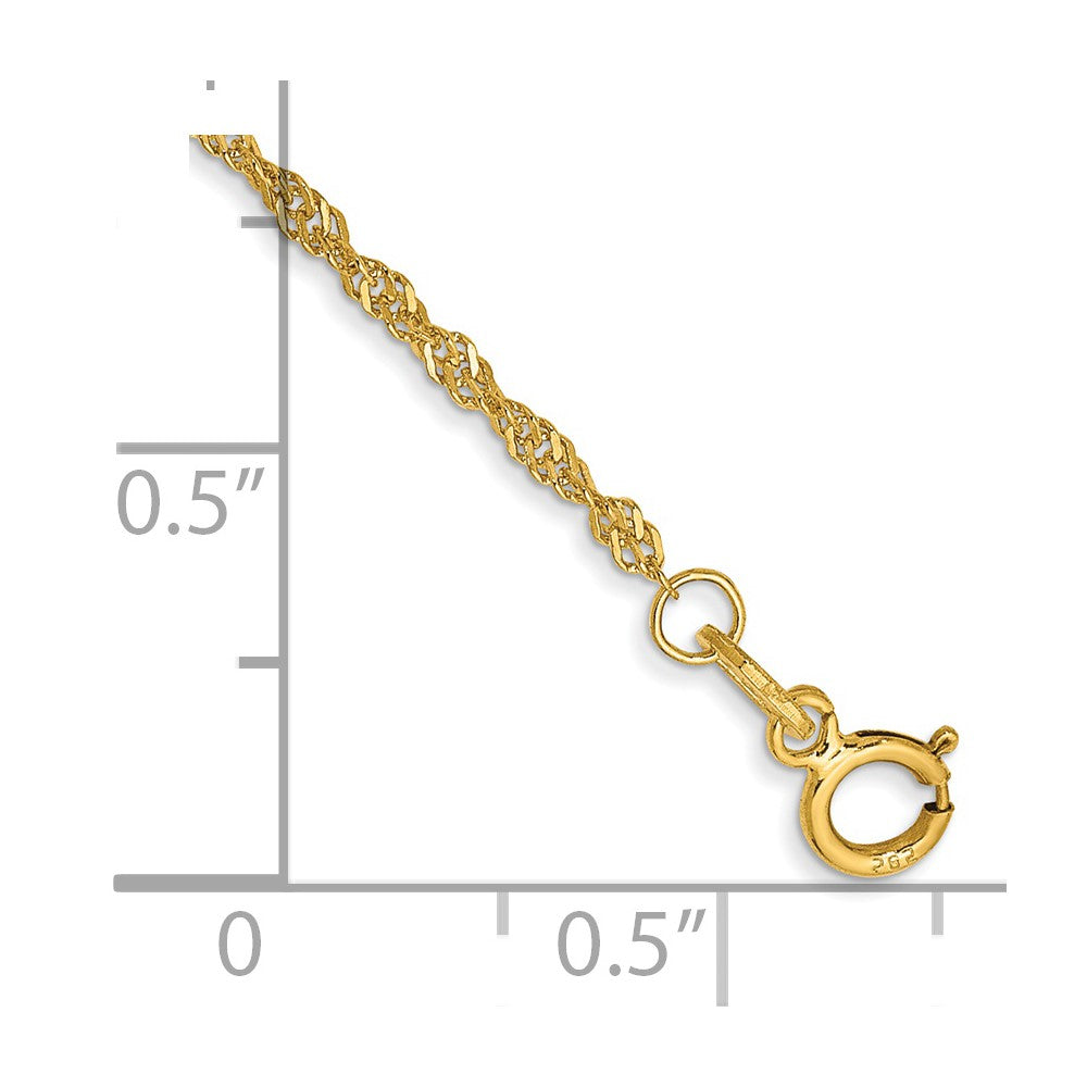 14K 1.40mm Singapore with Spring Ring Clasp Chain