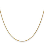 14K 1mm Round Open Link Cable with Lobster Clasp Chain