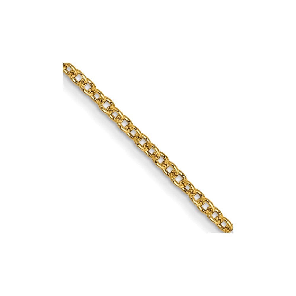 14K 1mm Round Open Link Cable with Lobster Clasp Chain