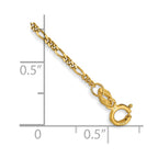 14K 1.25mm Flat Figaro with Spring Pendant Ring Pendant Bracelet