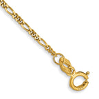 14K 1.25mm Flat Figaro with Spring Pendant Ring Pendant Bracelet