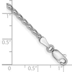 14K White Gold 2.25mm Parisian Wheat with Lobster Clasp Bracelet