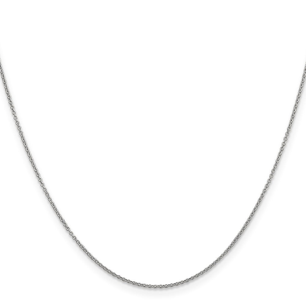 14K White Gold .9mm Cable with Spring Ring Clasp Chain