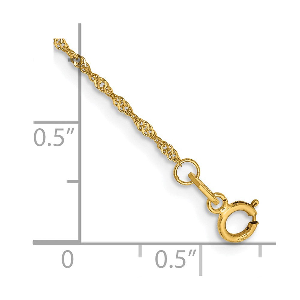 14K 1.10mm Singapore with Spring Ring Clasp Chain