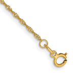 14K 1.10mm Singapore with Spring Ring Clasp Chain