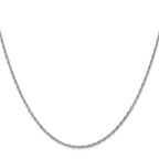14K White Gold 1.3mm Heavy Baby Rope with Lobster Clasp Chain