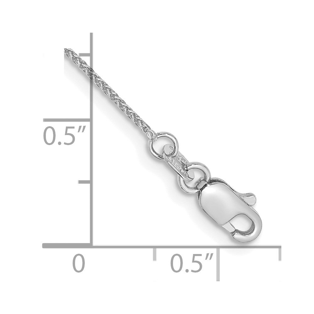 14K White Gold .85mm Spiga with Lobster Clasp Bracelet