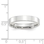 Platinum 4mm Polished Flat Wedding Band